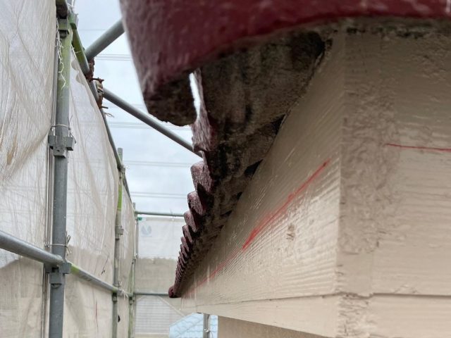 播磨町で雨樋が撤去された箇所